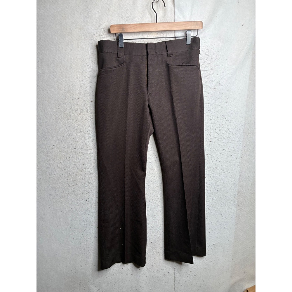 Vintage Levis Panatela Mens Brown Knit Trousers Straight Leg Dress Pants 31x28